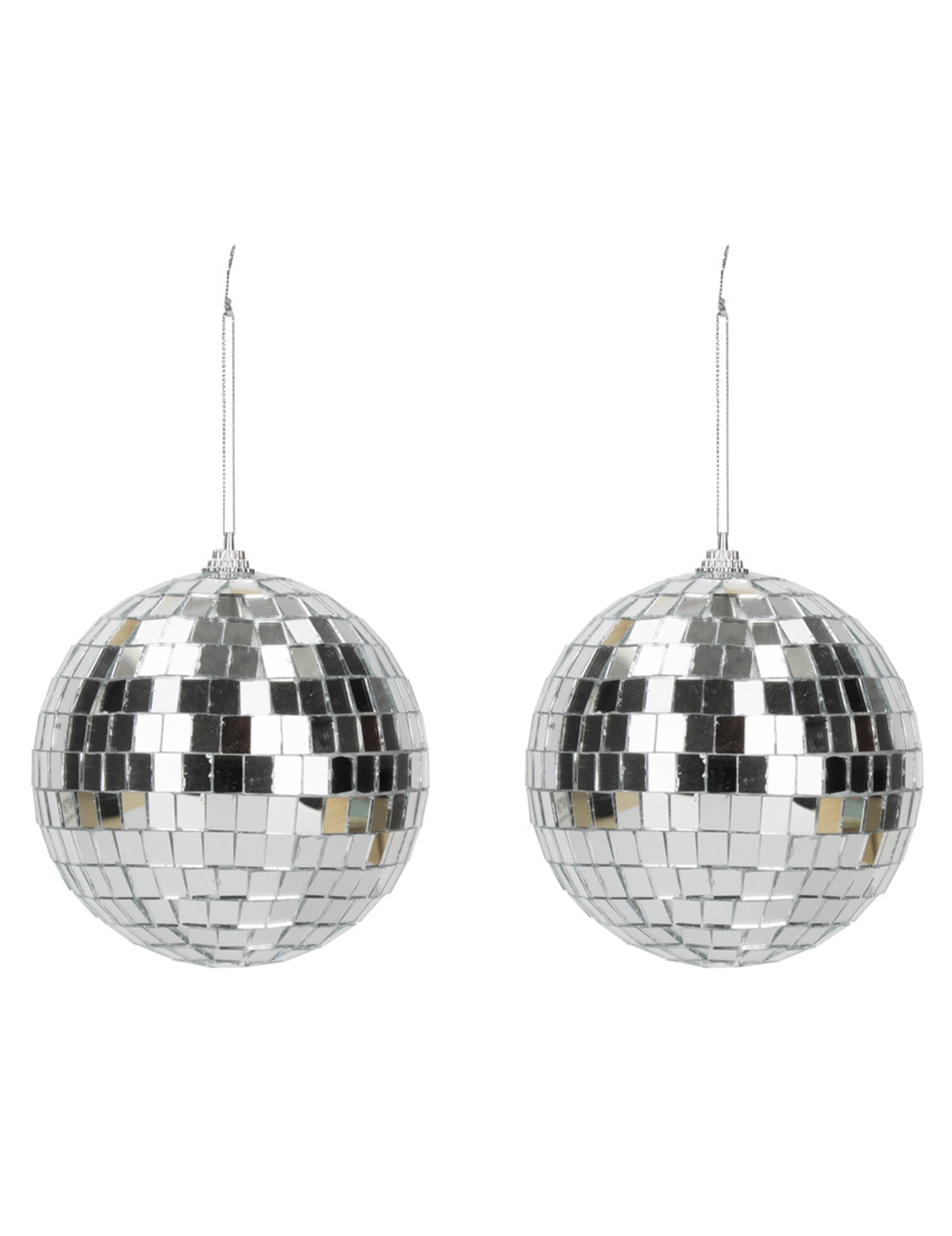 2 Diskokugeln Silber 10 cm von PARTYPRO