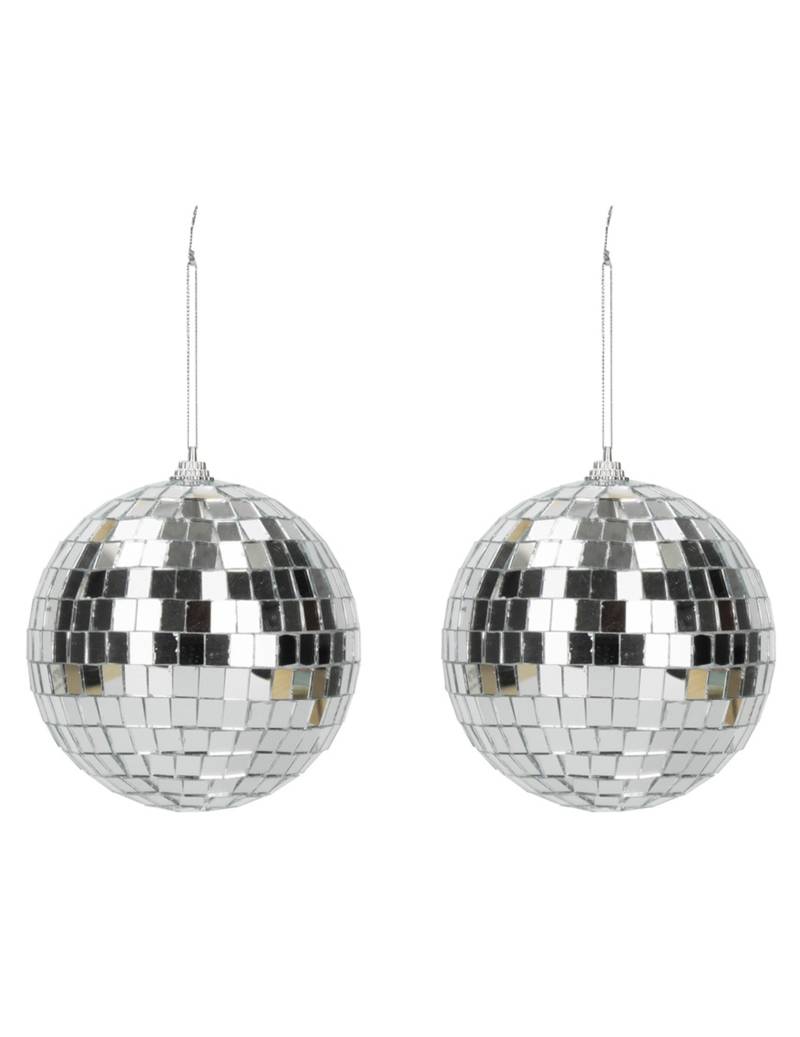2 Diskokugeln Silber 10 cm von PARTYPRO