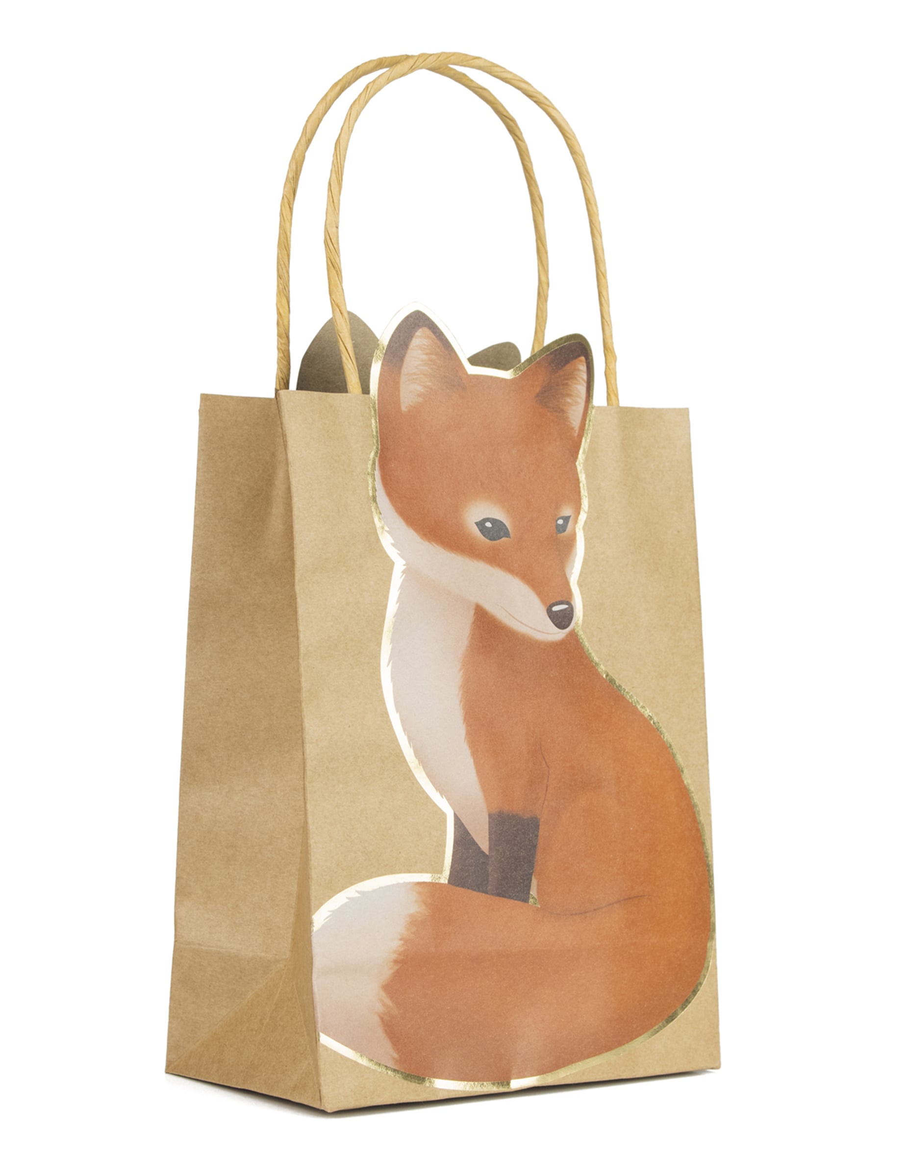 4 Geschenktüten aus Kraftpapier Wald-Fuchs 28 x 15 cm mit Griffen 4 Geschenktüten aus Kraftpapier Wald-Fuchs 28 x 15 cm mit Griffen von PARTYPRO