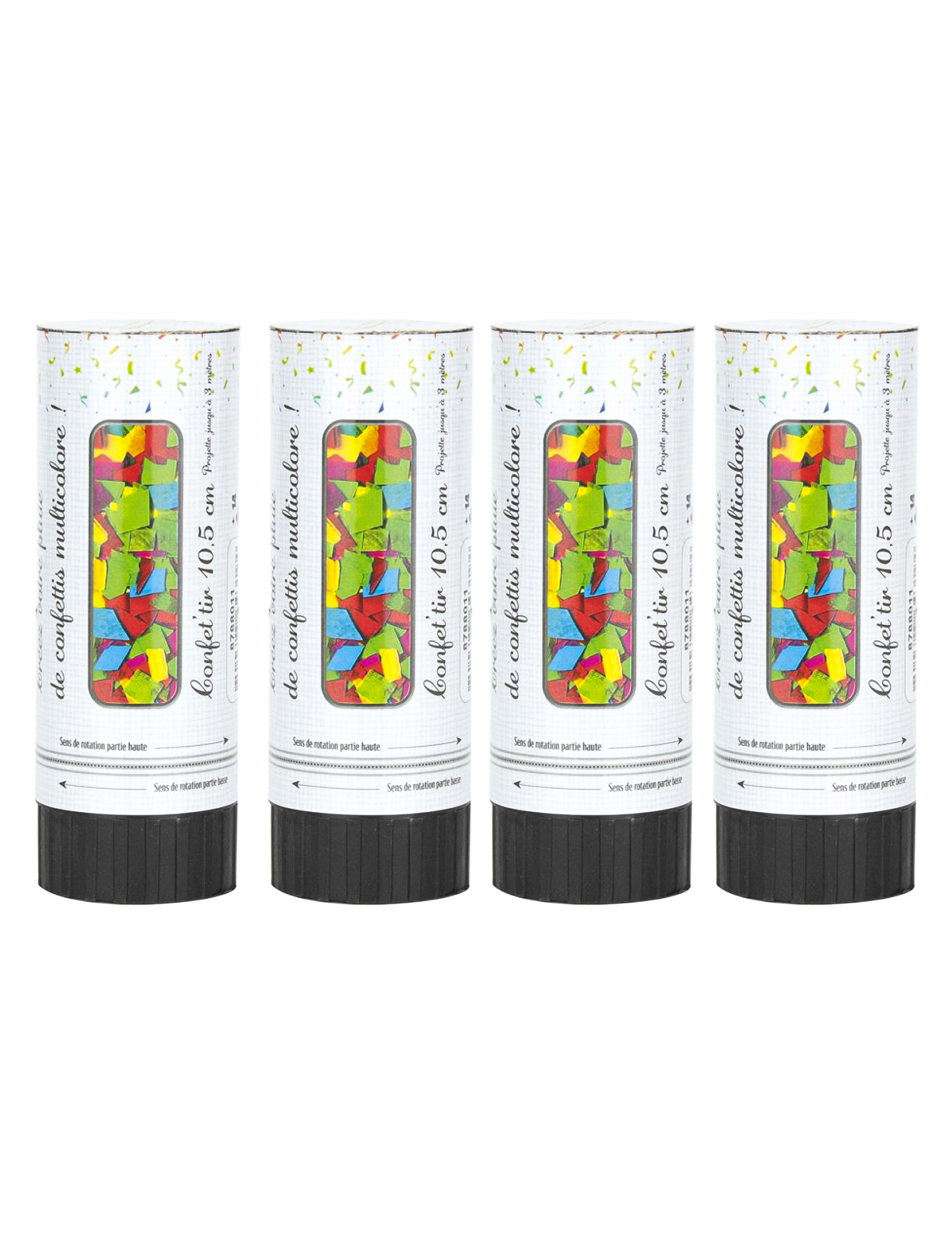 4 Konfettikanonen Bunt Klein 10,5 cm von PARTYPRO