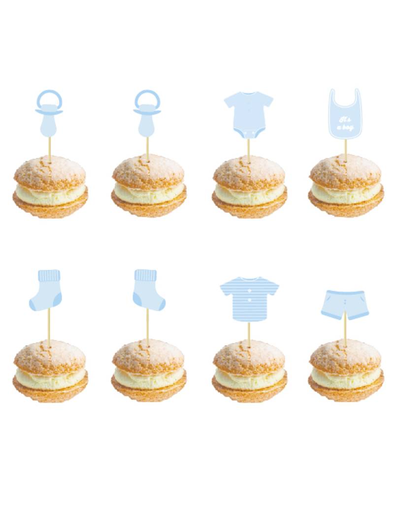 8 Holz-Deko-Picker Babyparty Blau 10 cm 8 Holz-Deko-Picker Babyparty Blau 10 cm von PARTYPRO