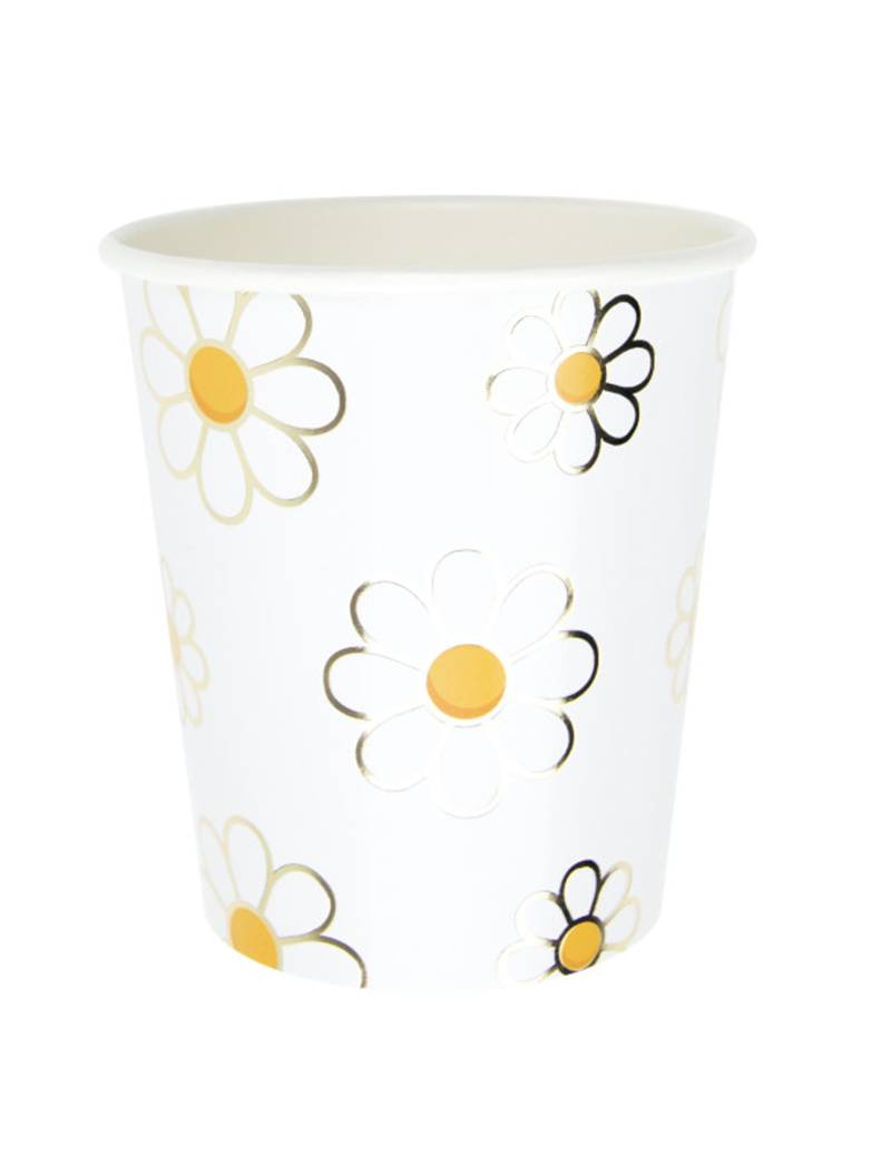 8 Margeriten-Becher aus Pappe 200 ml 8 Margeriten-Becher aus Pappe 200 ml von PARTYPRO