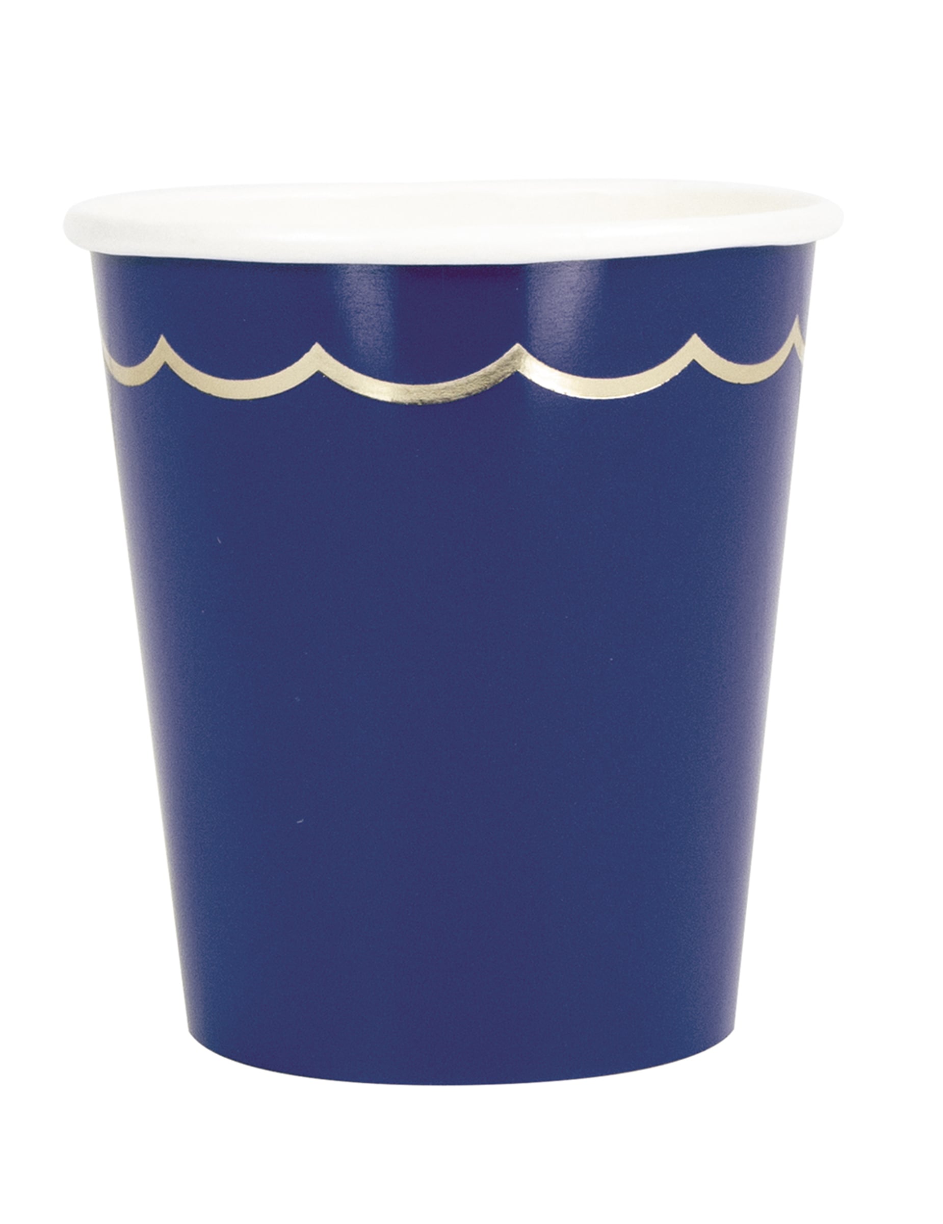 8 Pappbecher Dunkelblau + Gold geschwungen 200ml Chic 8 Pappbecher Dunkelblau + Gold geschwungen 200ml Chic von PARTYPRO