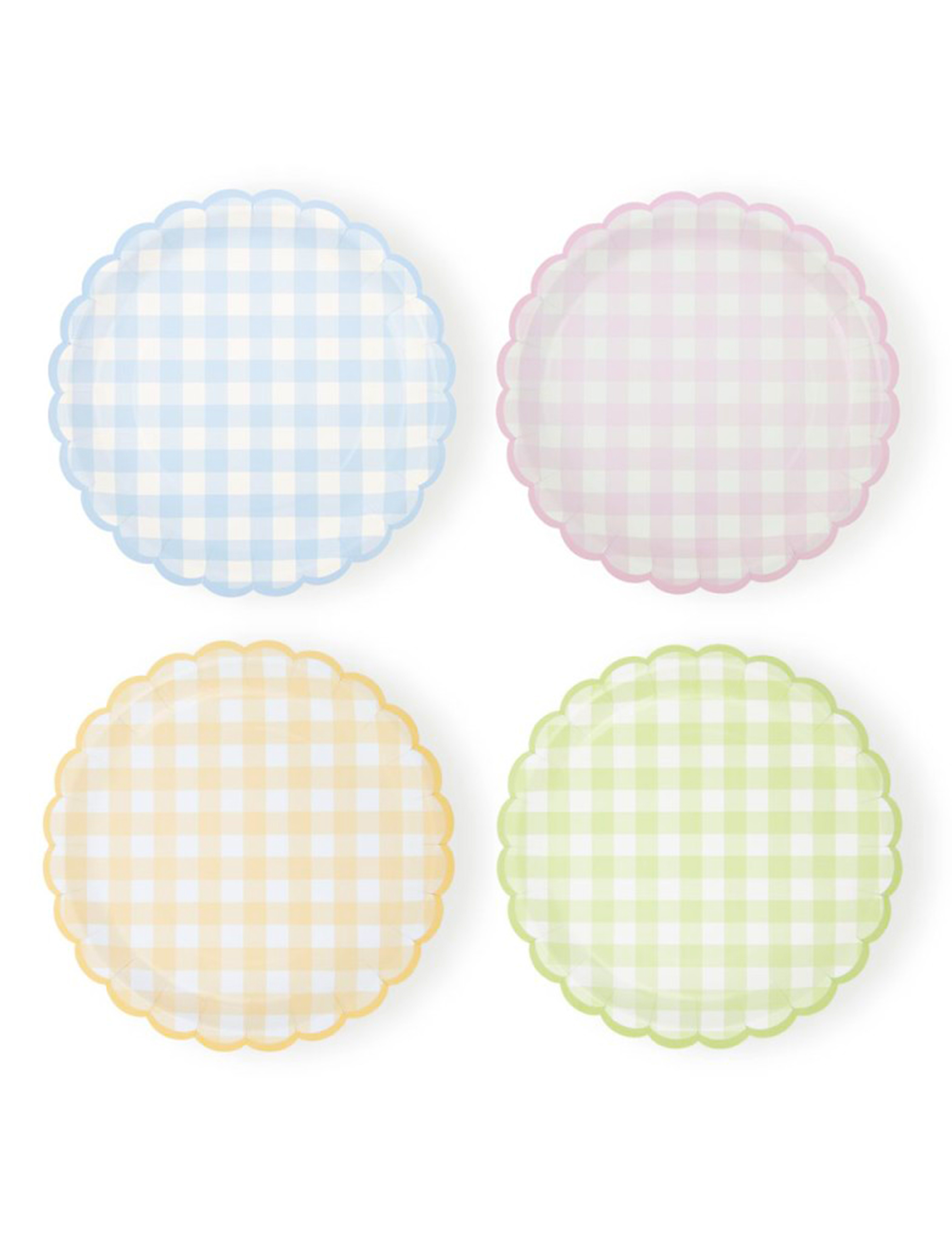 8 Vichy Pastell Pappteller mit Wellenrand 23 cm 8 Vichy Pastell Pappteller mit Wellenrand 23 cm von PARTYPRO