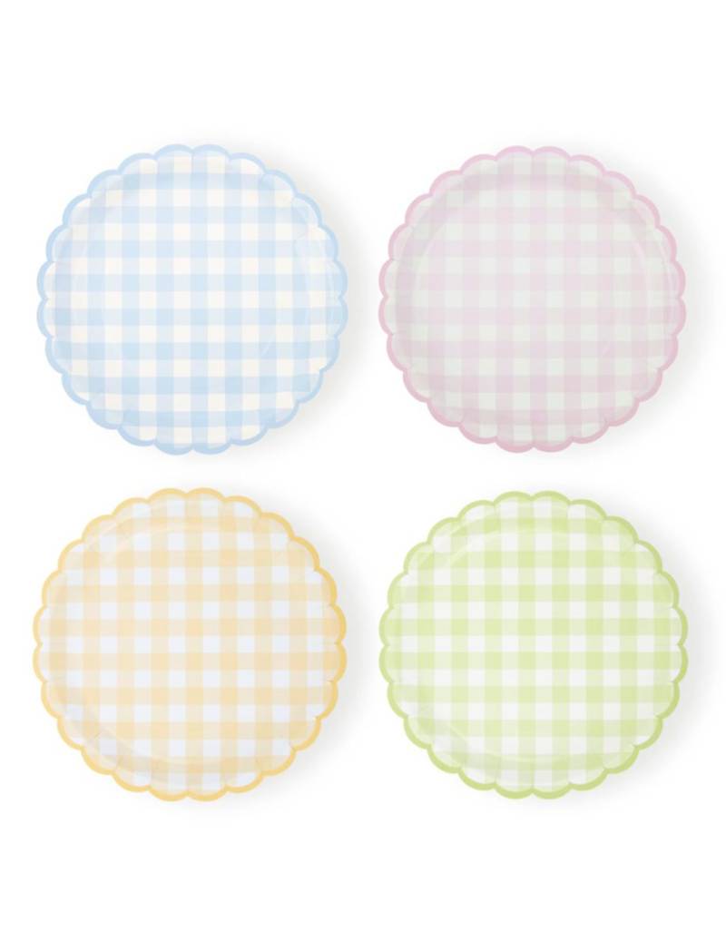 8 Vichy Pastell Pappteller mit Wellenrand 23 cm 8 Vichy Pastell Pappteller mit Wellenrand 23 cm von PARTYPRO