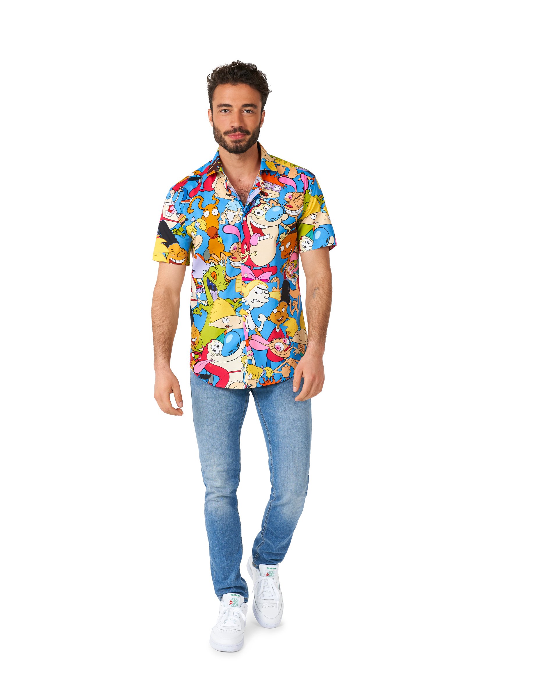 Nickelodeon Herrenhemd für Erwachsene 90er Jahre bunt von OPPOSUITS