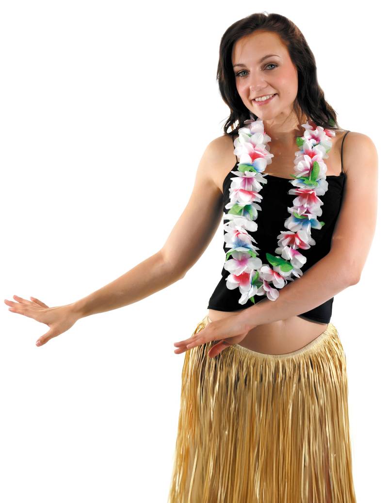 Blumenkette Hawaii Weiß für Erwachsene von PARTYPRO