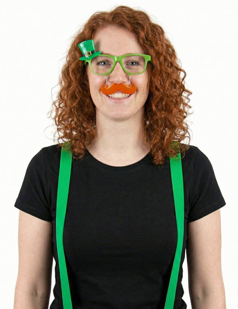 Brille mit Schnurrbart St. Patrick für Erwachsene grün von PARTYPRO