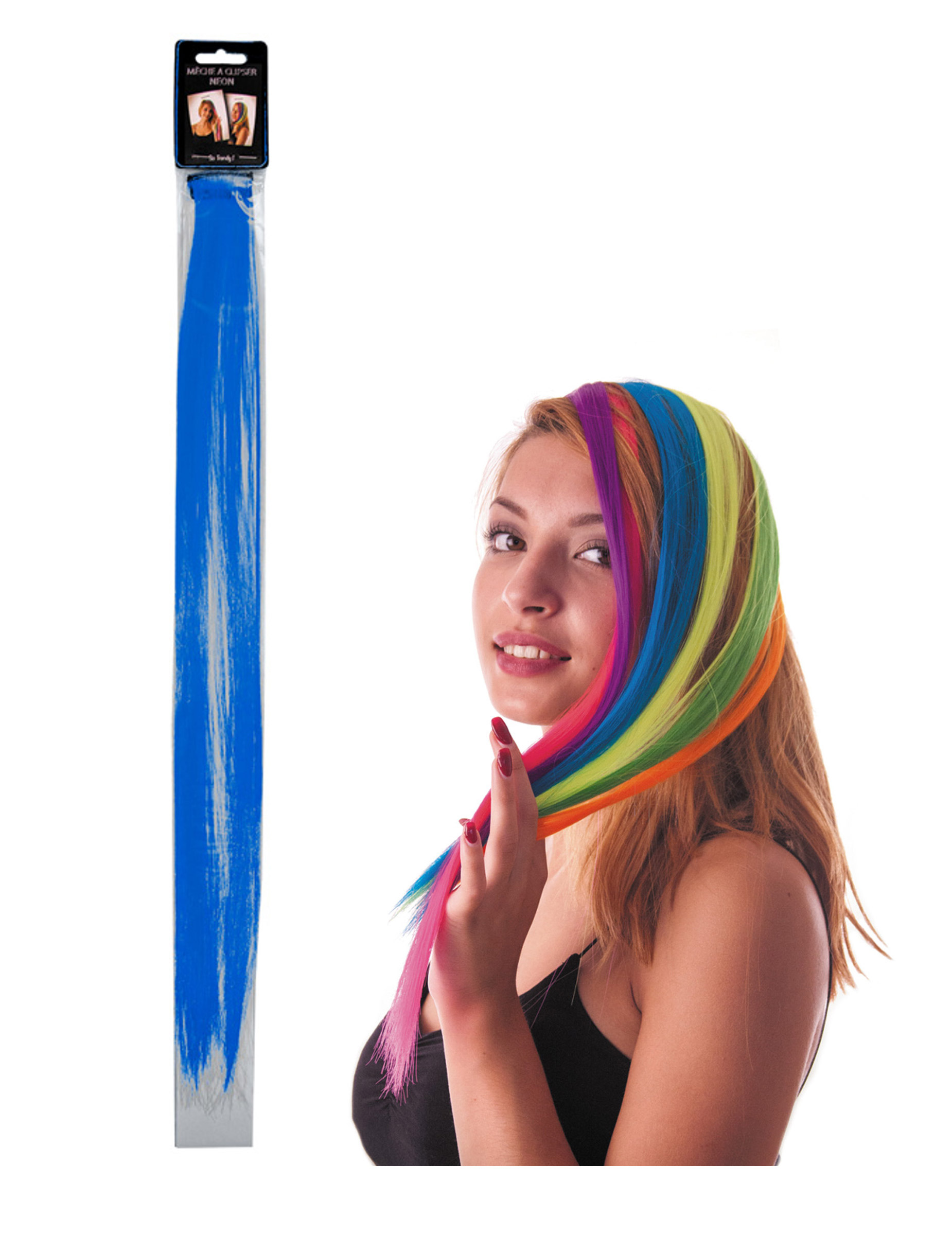 Clip-Haar-Strähne blau von PARTYPRO