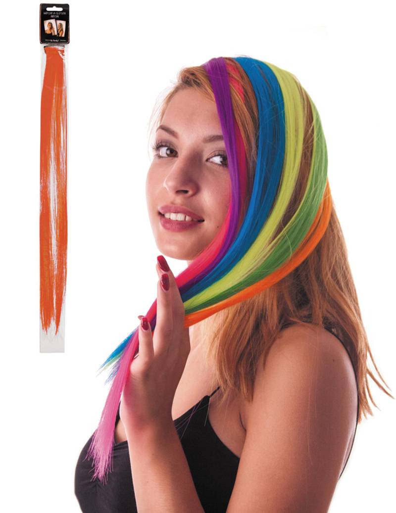Clip-in Haarsträhne Haarteil orange von PARTYPRO