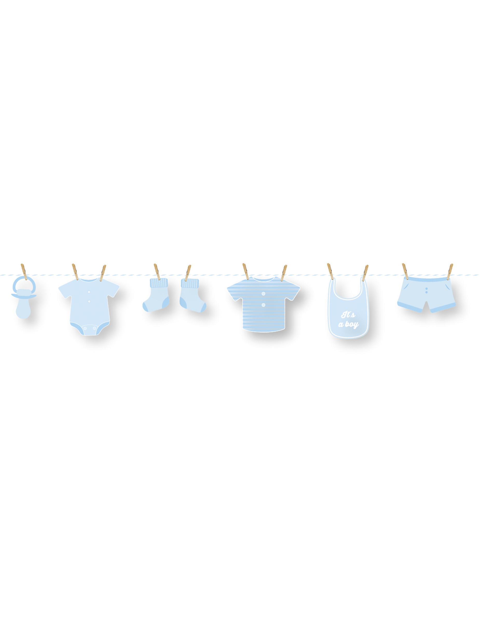 DIY-Babyparty Girlande Pappe Blau 1,5 m DIY-Babyparty Girlande Pappe Blau 1,5 m von PARTYPRO