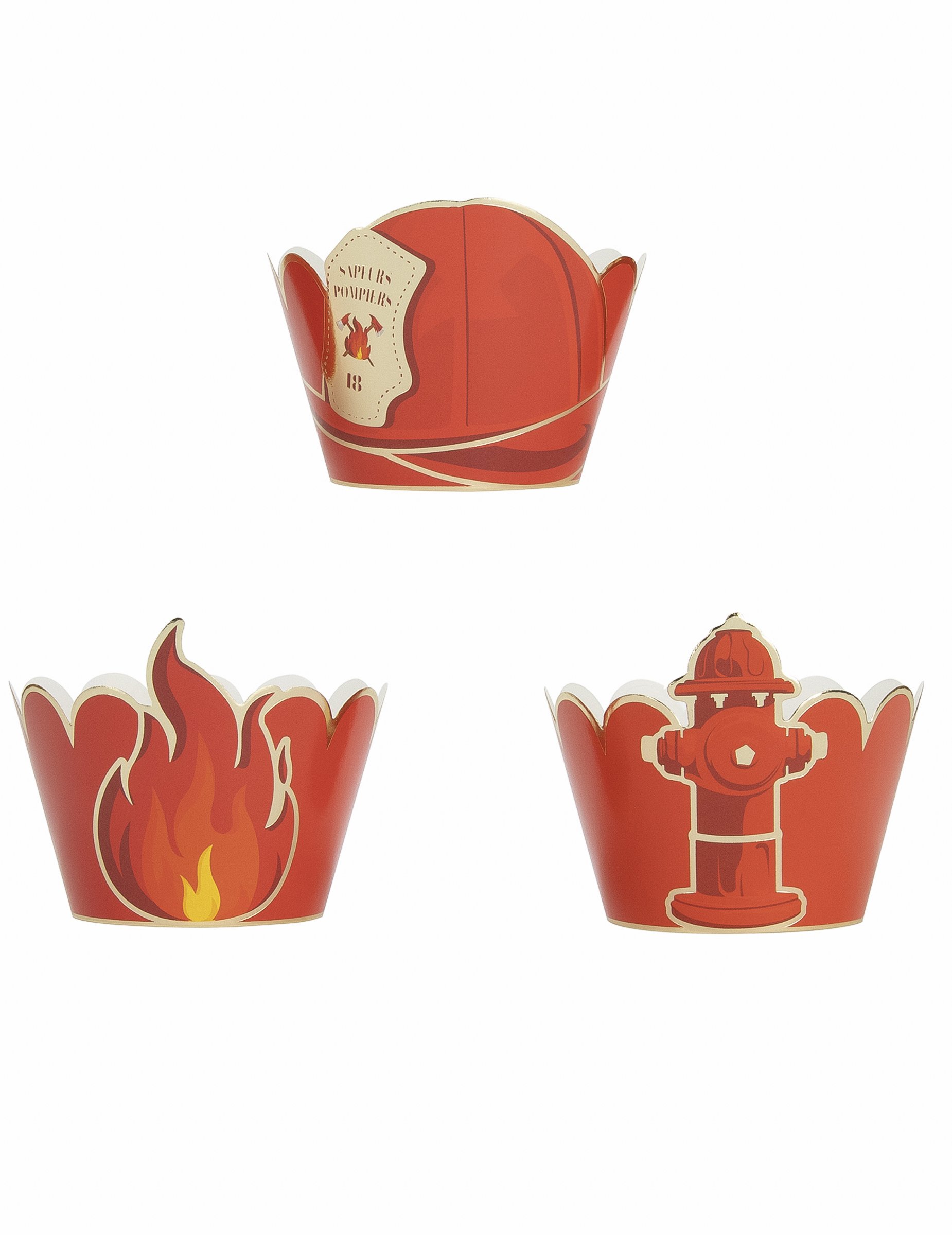 Feuerwehr Cupcake-Förmchen 6 Stück rot Feuerwehr Cupcake-Förmchen 6 Stück rot von PARTYPRO