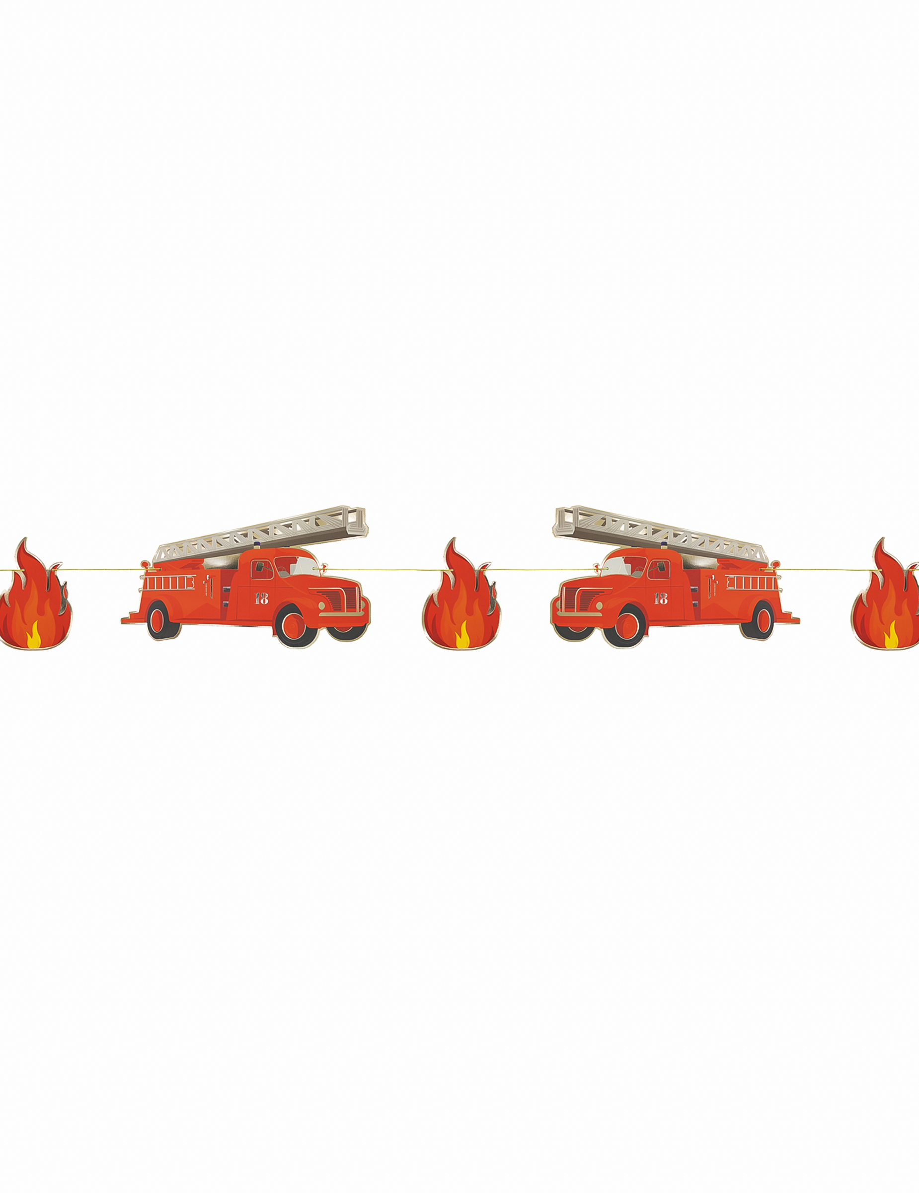 Feuerwehr-Girlande Kinderparty-Raumdeko rot-schwarz 3 m Feuerwehr-Girlande Kinderparty-Raumdeko rot-schwarz 3 m von PARTYPRO