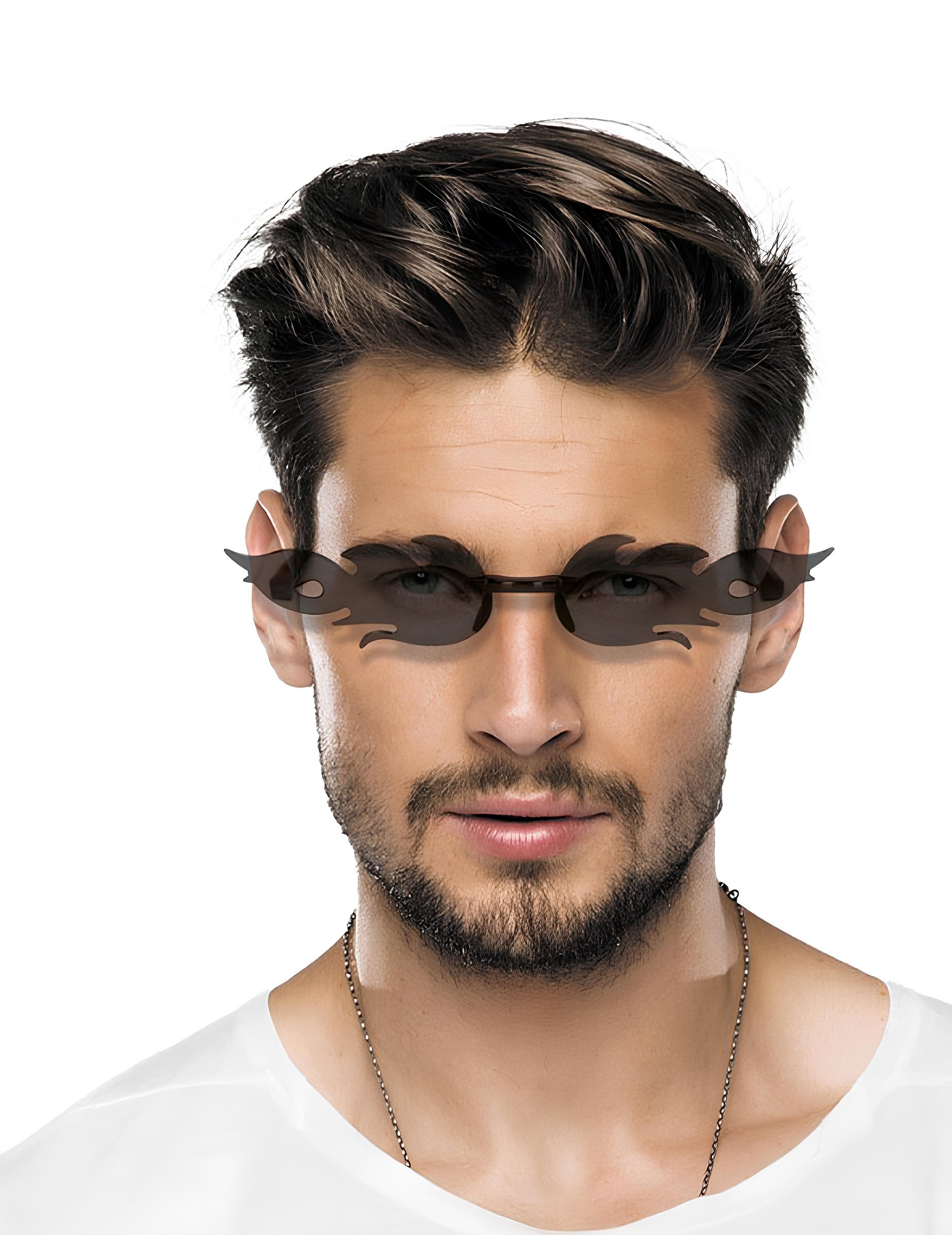 Flammen-Brille schwarz Erwachsene von PARTYPRO