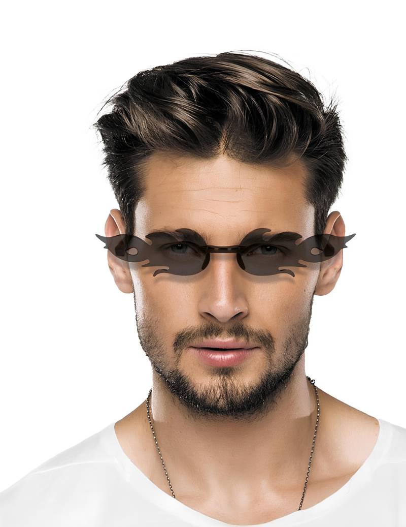 Flammen-Brille schwarz Erwachsene von PARTYPRO
