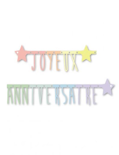 Gelenkgirlande Happy Birthday Pastell 160 cm von PARTYPRO