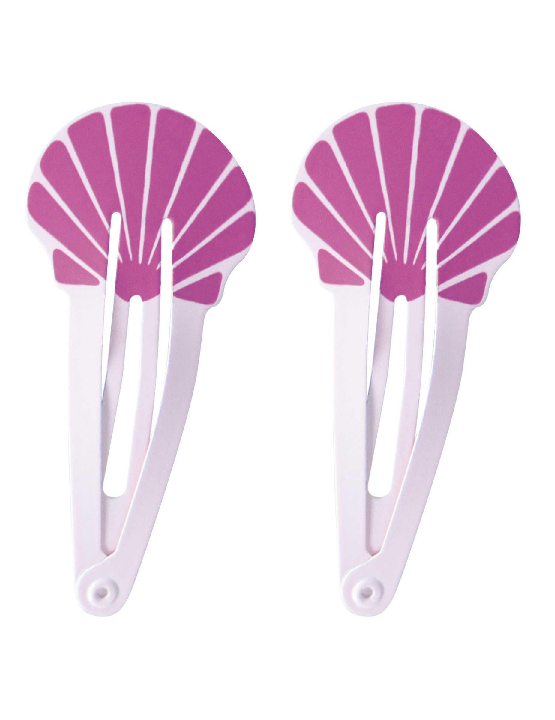 Haarklammern Muschel-Motiv für Mädchen Accessoire rosa-weiss 5,5cm von PARTYPRO