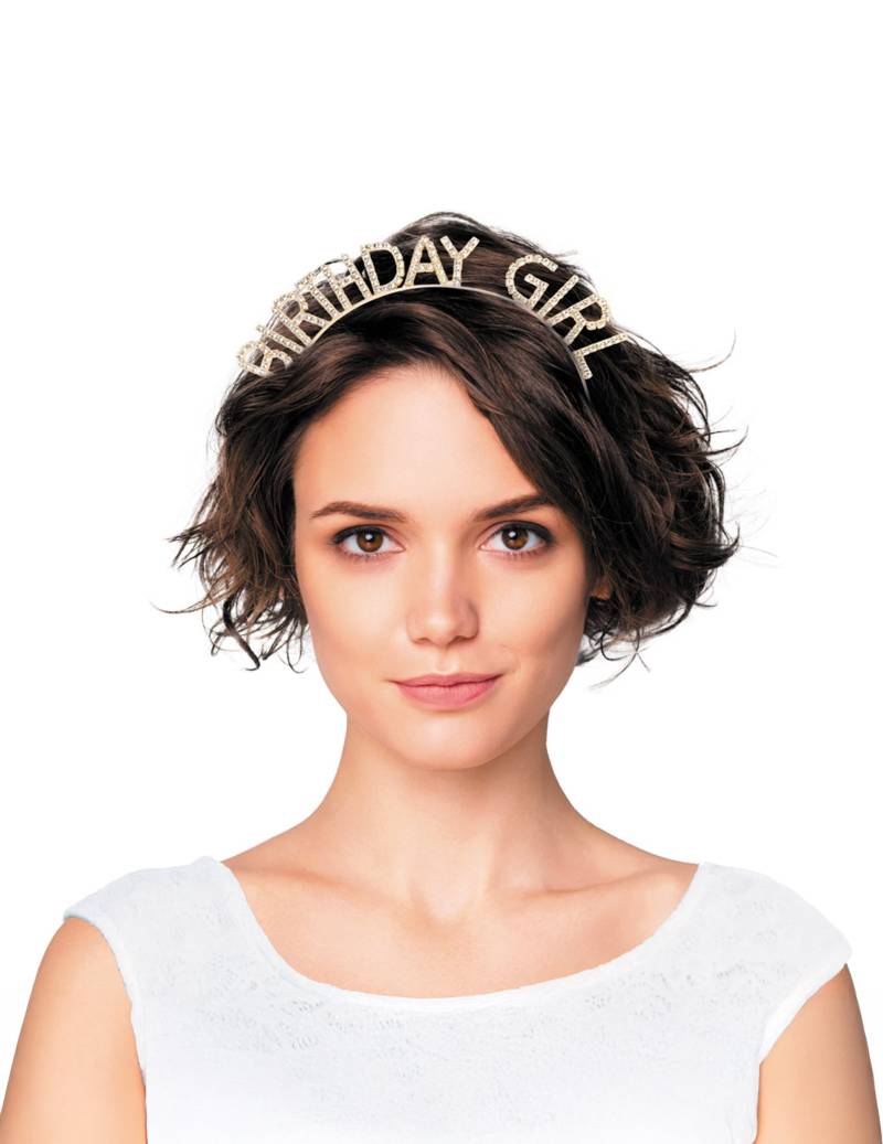 Haarreif Happy Birthday Gold für Erwachsene Haarreif Happy Birthday Gold für Erwachsene von PARTYPRO