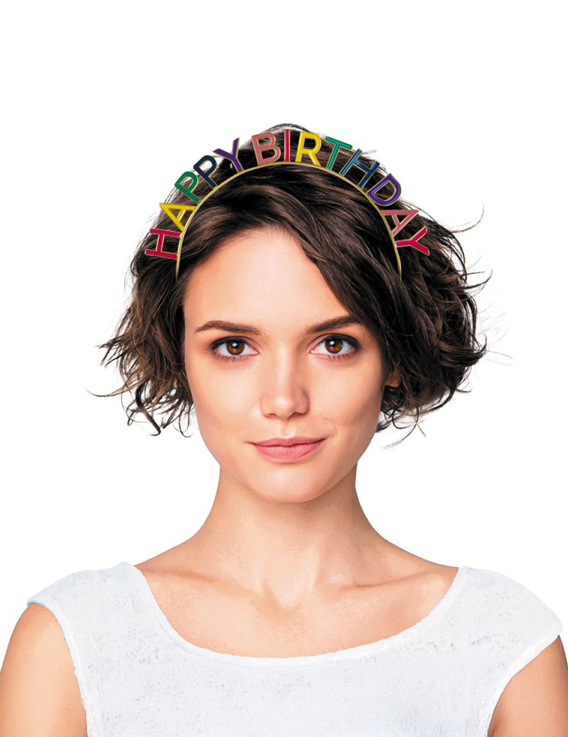 Haarreif Happy Birthday multicolore Erwachsene von PARTYPRO