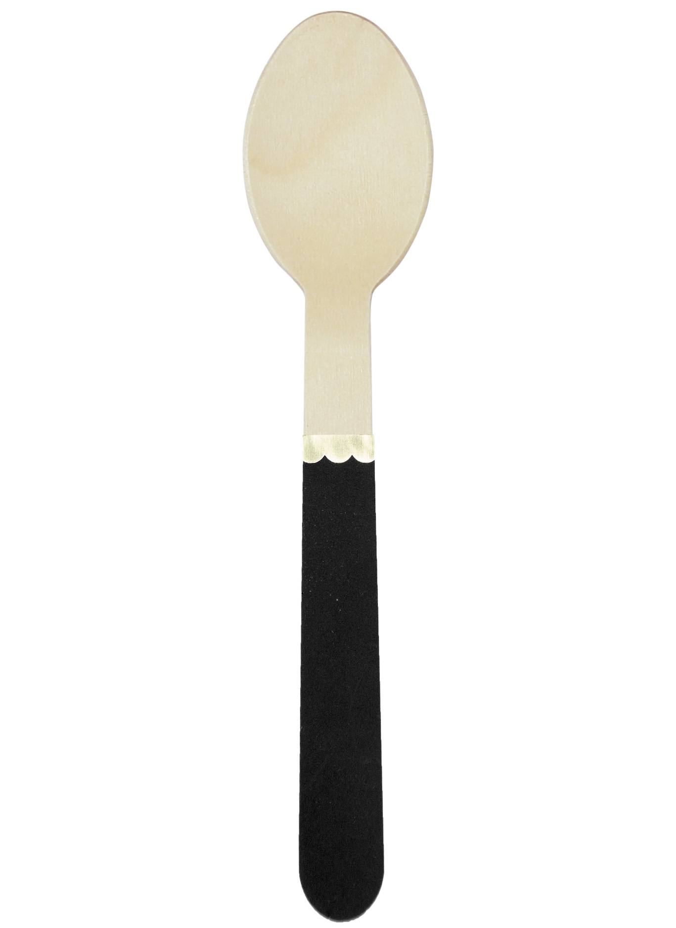 Hübsche kleine Holzlöffel 8 Stück hellbraun-schwarz 16 cm Hübsche kleine Holzlöffel 8 Stück hellbraun-schwarz 16 cm von PARTYPRO