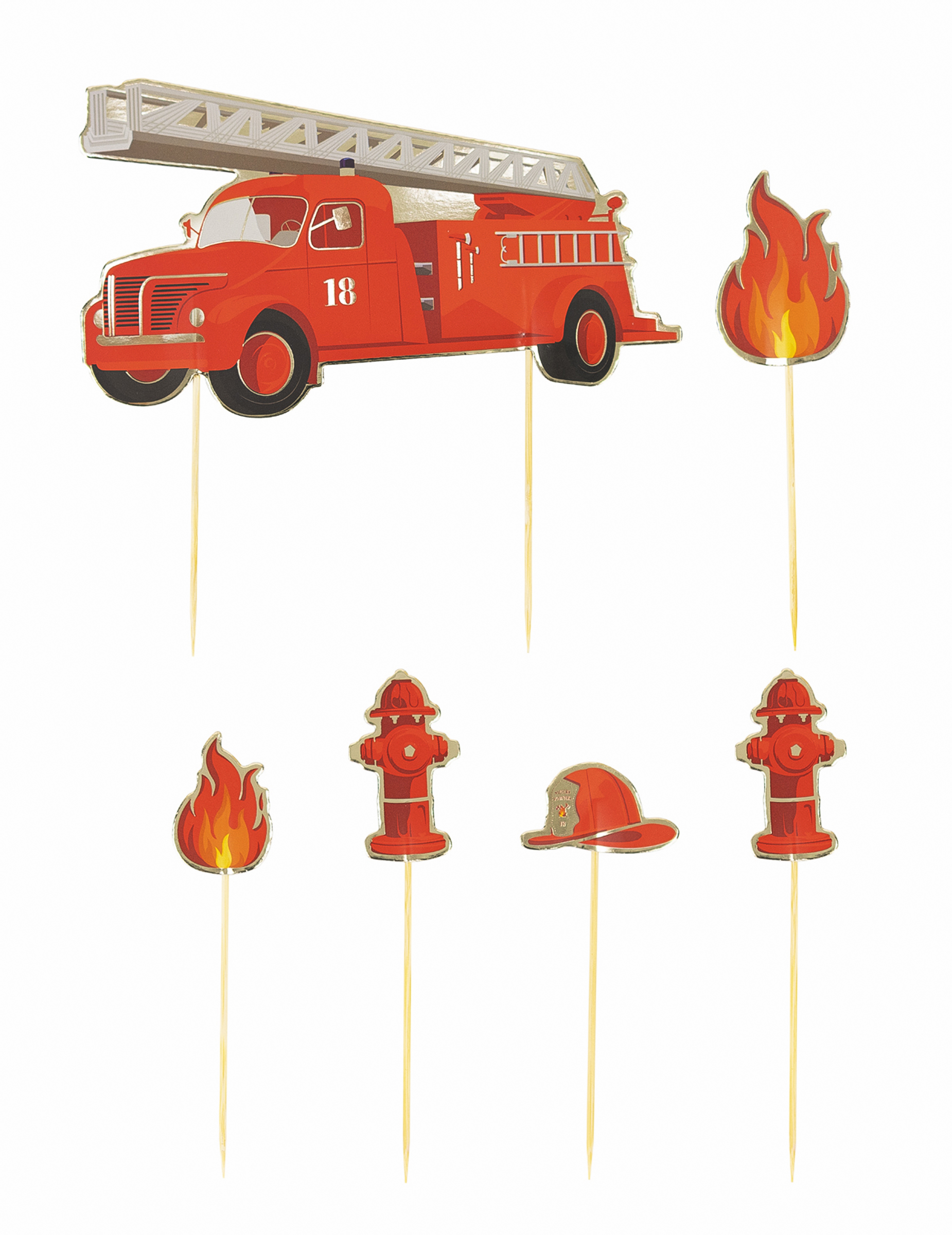 Kindergeburtstag Dekoration-Set Feuerwehr 6-teilig rot von PARTYPRO