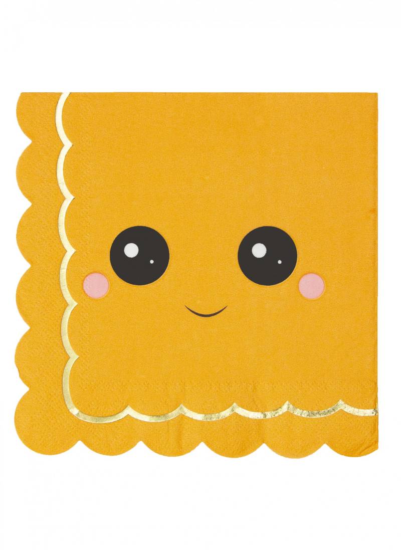 Niedliche Kürbisservietten Happy Halloween Tischdeko 16 Stück orangefarben-bunt 25 x 25 cm von PARTYPRO