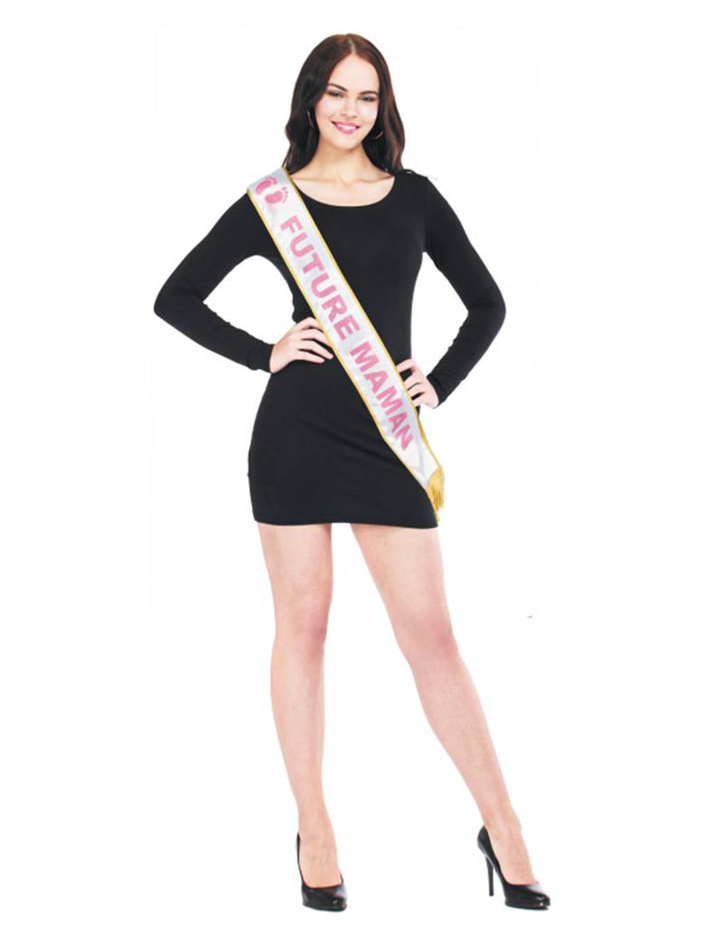 Schärpe Werdende Mama rosa für Erwachsene von PARTYPRO