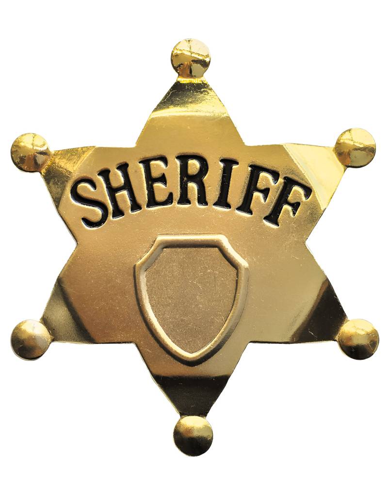 Sheriffstern Gold Abzeichen für Erwachsene von PARTYPRO
