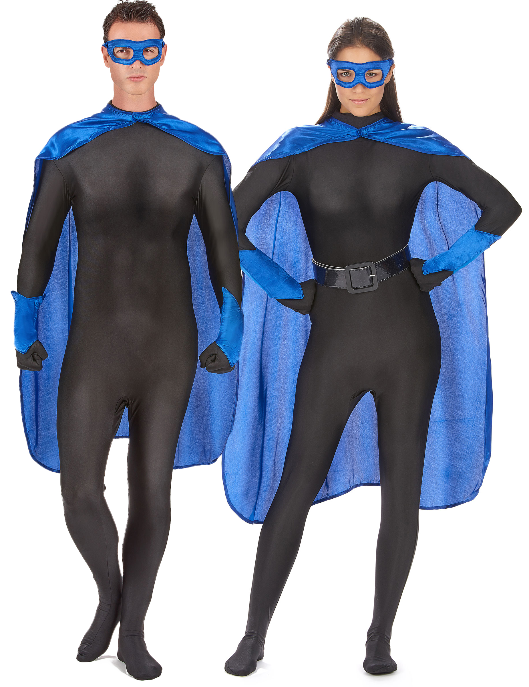 Superheld-Kostümset für Erwachsene 4-teilig blau von PARTYPRO