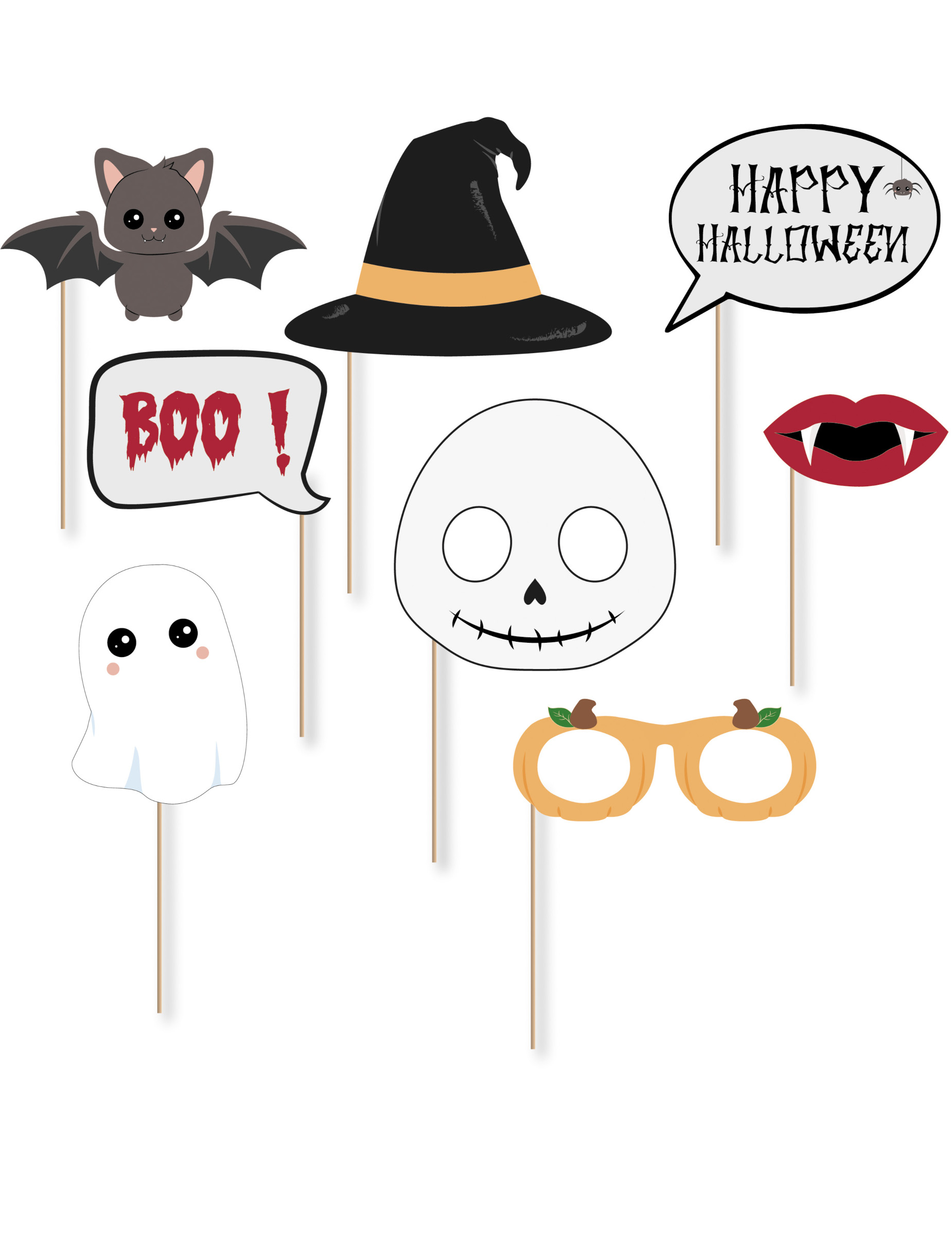 Sweety Halloween Photobooth Kit - 8 Teile für Kinder Sweety Halloween Photobooth Kit - 8 Teile für Kinder von PARTYPRO