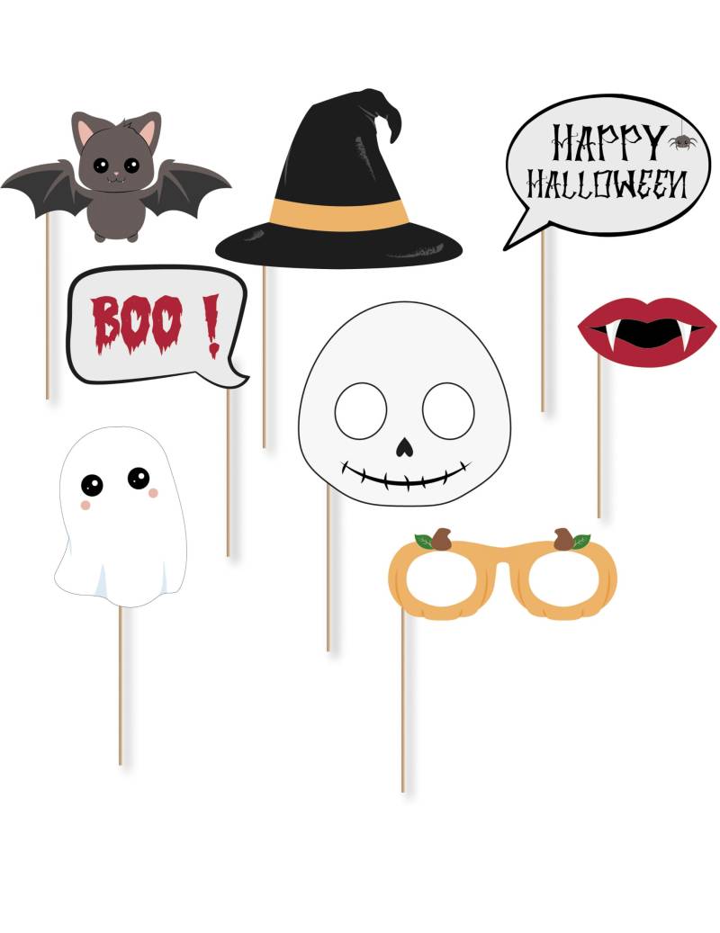 Sweety Halloween Photobooth Kit - 8 Teile für Kinder Sweety Halloween Photobooth Kit - 8 Teile für Kinder von PARTYPRO