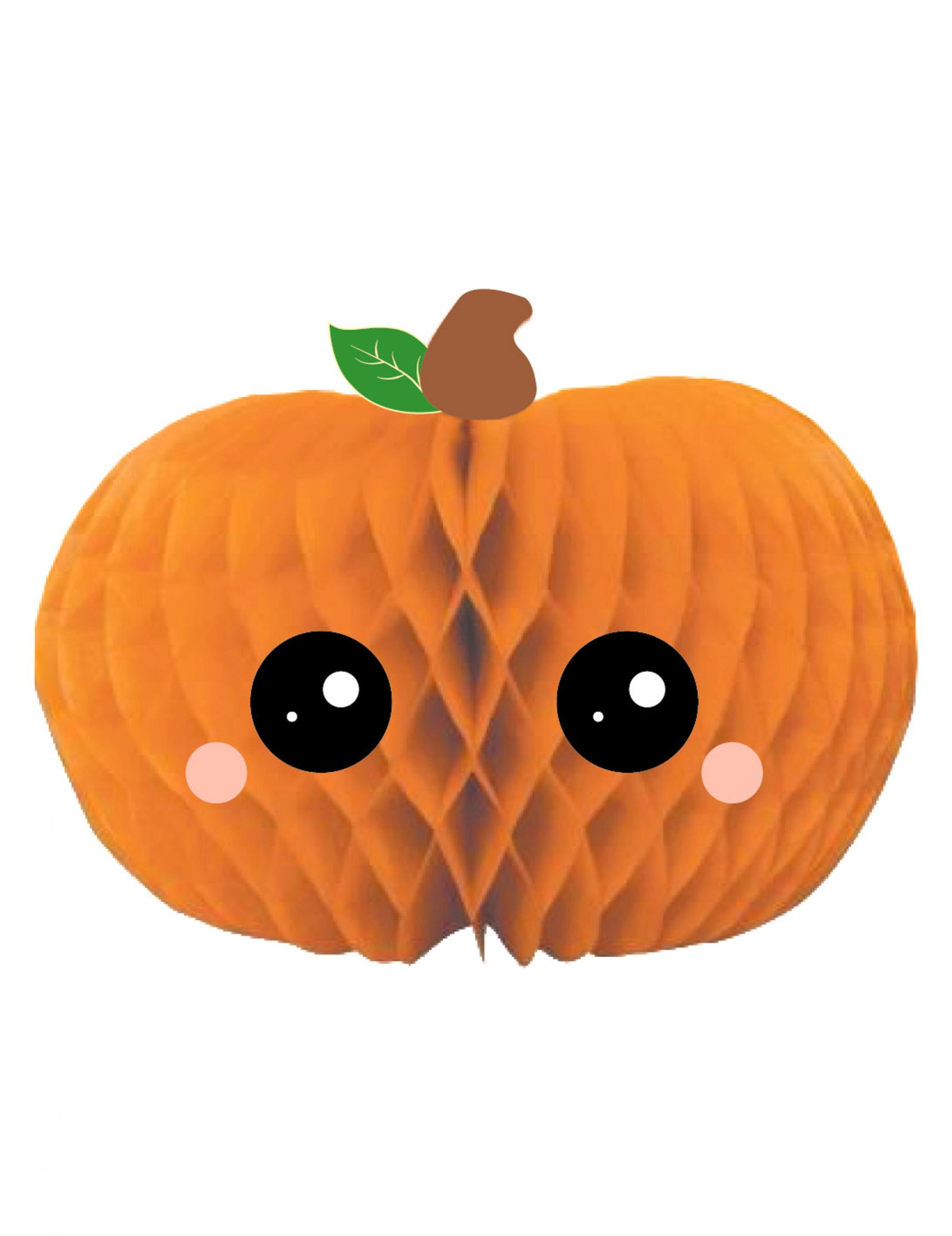 Wabenfigur Kürbis aus orangefarbenem Papier von PARTYPRO