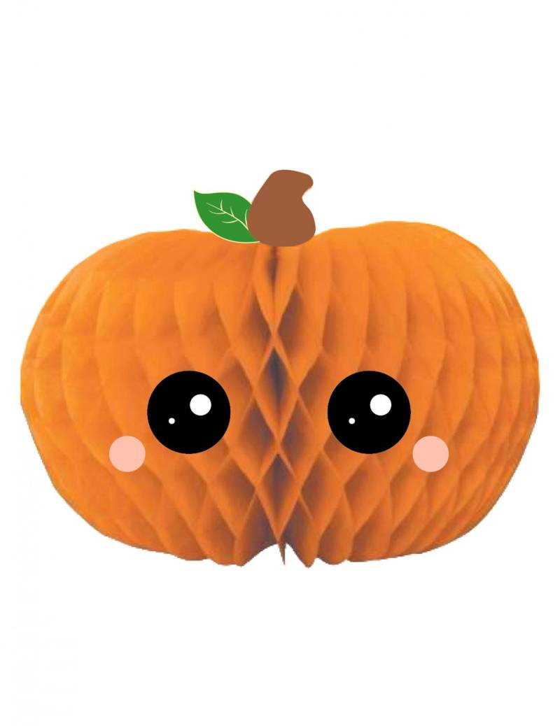 Wabenfigur Kürbis aus orangefarbenem Papier von PARTYPRO