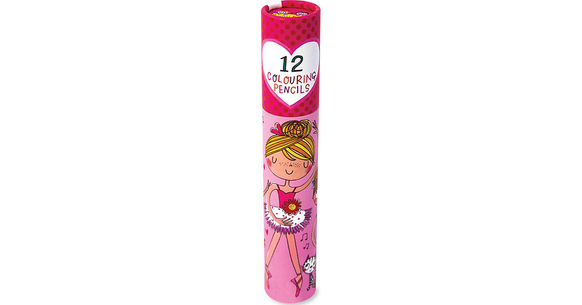 Buntstifte Ballerina im Papp-Köcher, 12 Farben bunt Modell 2 von PARTYSTROLCHE®