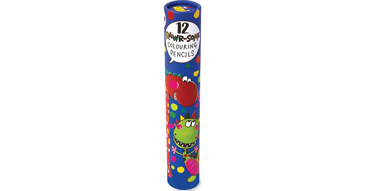 Buntstifte Dinosaurier im Papp-Köcher, 12 Farben bunt Modell 3 von PARTYSTROLCHE®