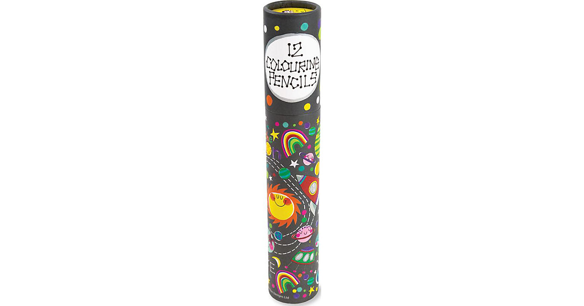 Buntstifte Sonne, Mond & Sterne im Papp-Köcher, 12 Farben bunt Modell 6 von PARTYSTROLCHE®