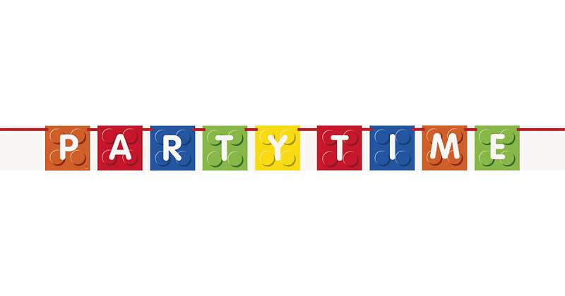 Girlande Happy Birthday Bausteine, 1,80 m bunt von PARTYSTROLCHE®