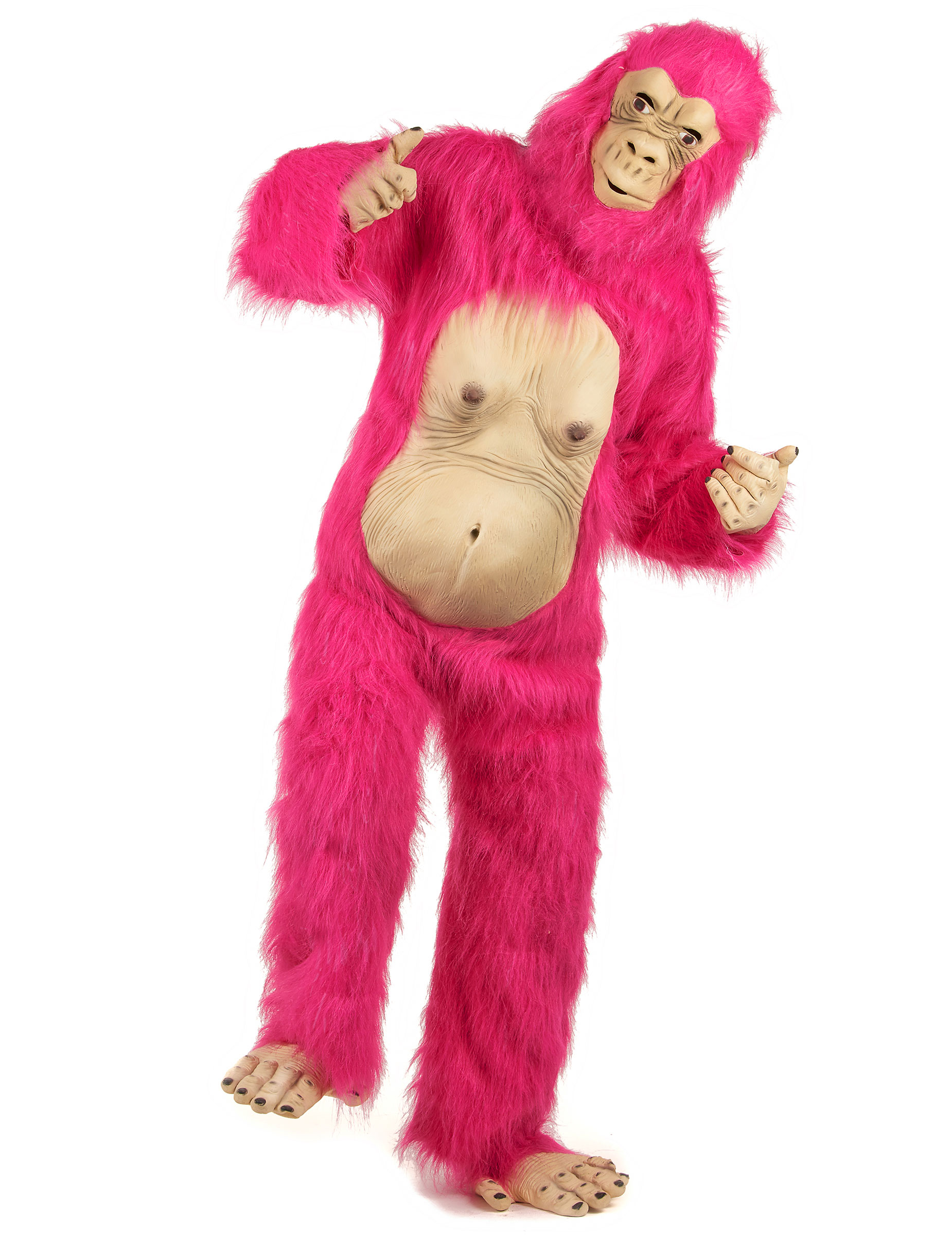 Deluxe Gorilla-Kostüm pink von KARNEVAL-MEGASTORE