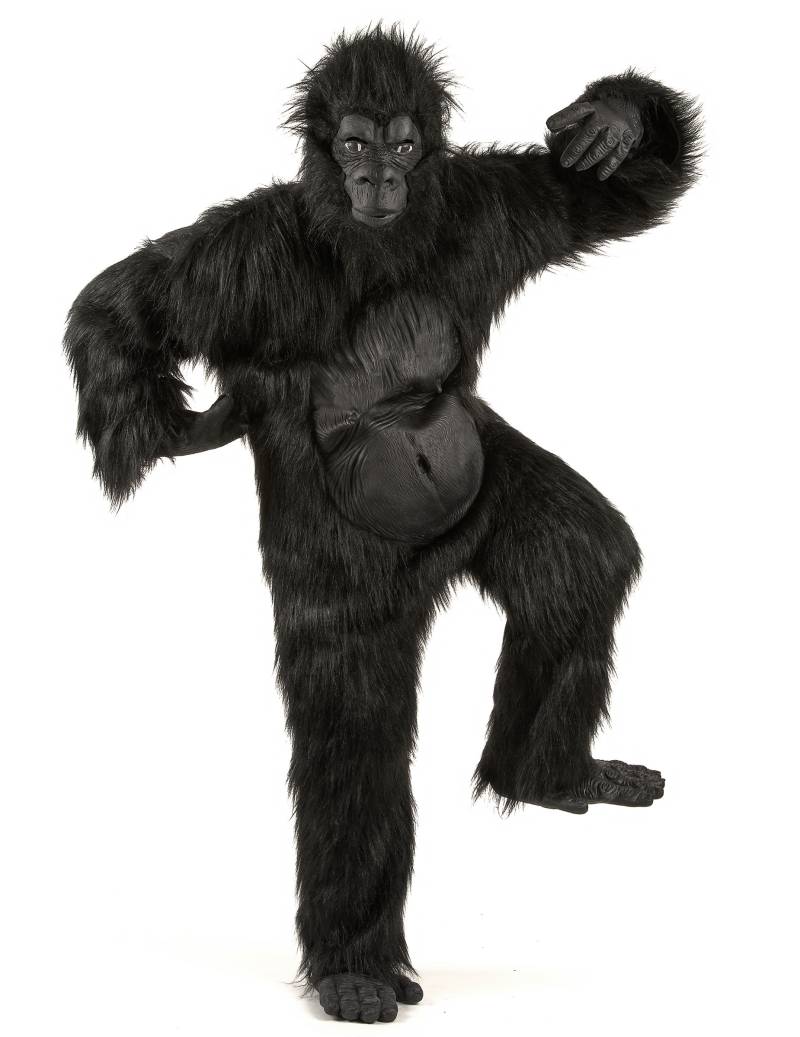 Gorilla Kostüm mit Ani-Motion Maske schwarz von KARNEVAL-MEGASTORE