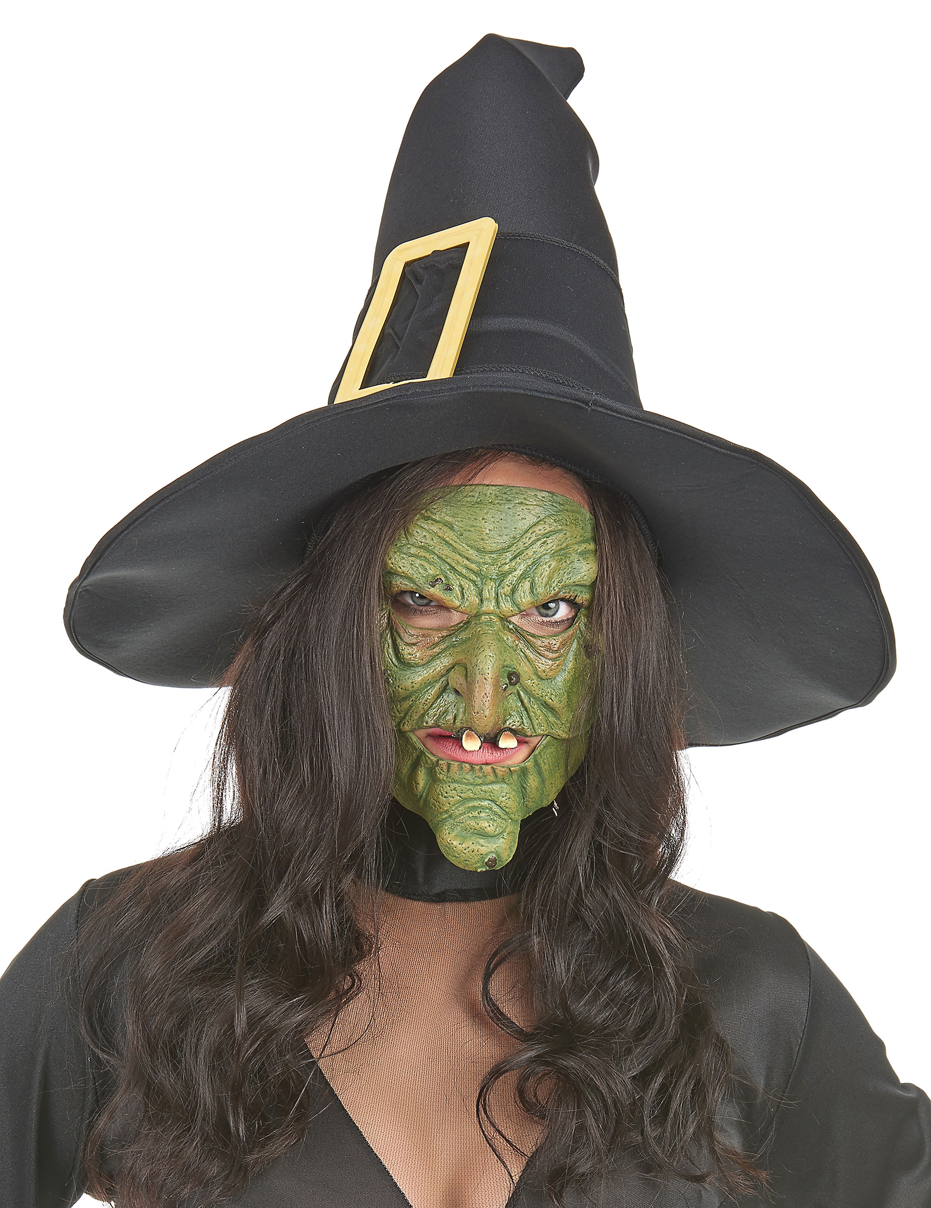 Hexen Vollmaske für Damen grün Hexen Vollmaske für Damen grün von KARNEVAL-MEGASTORE