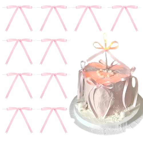 PASDUCHAS 50 Stück Kuchenschleifen zum Dekorieren, rosa Schleife, Kuchendekorationen für Geburtstag, Hochzeit, Party, Hochzeitstag, Partyzubehör PASDUCHAS 50 Stück Kuchenschleifen zum Dekorieren, rosa Schleife, Kuchendekorationen für Geburtstag, Hochzeit, Party, Hochzeitstag, Partyzubehör von PASDUCHAS