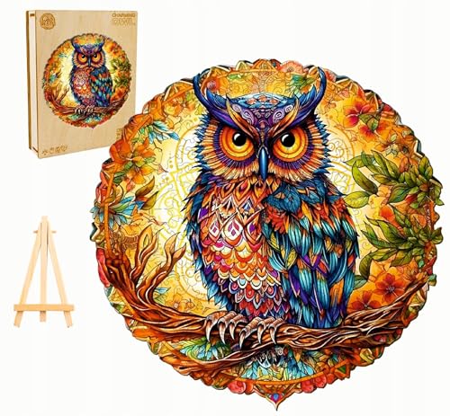 PASJO - Holzpuzzle Erwachsene mit Eulemotiv 300 Teile 36,3X36,2 cm - Geschenkidee für Kinder - Holz Puzzle Eule - Einzigartige Tierförmige Holz-Puzzle - Creative Jigsaw aus Holz für Erwachsene PASJO - Holzpuzzle Erwachsene mit Eulemotiv 300 Teile 36,3X36,2 cm - Geschenkidee für Kinder - Holz Puzzle Eule - Einzigartige Tierförmige Holz-Puzzle - Creative Jigsaw aus Holz für Erwachsene von PASJO