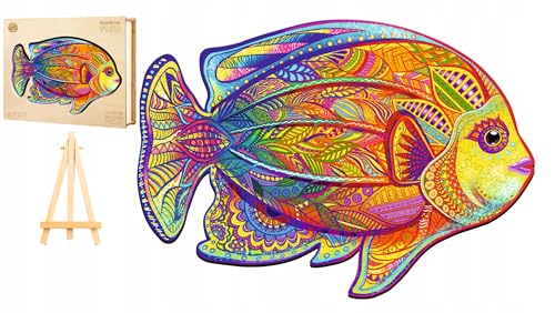 PASJO - Holzpuzzle Erwachsene Fisch 300 Teile 30x43 cm - Klassisches Jigsaw Puzzle mit Fischmotiv - Geschenkidee für Kinder und Erwachsene von PASJO