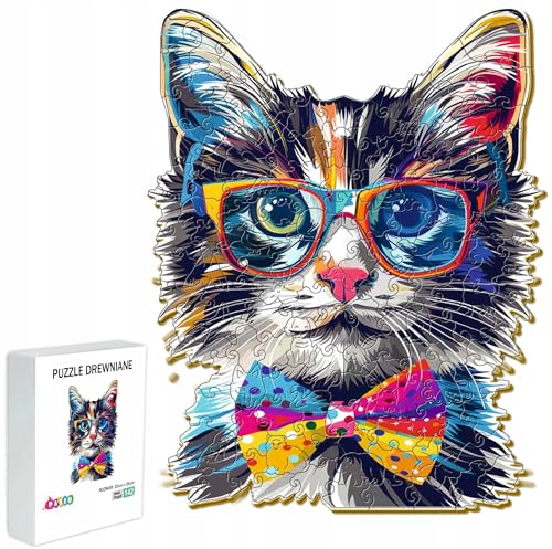 PASJO - Holzpuzzle Erwachsene mit Katzemotiv 142 Teile 26x20 cm - Geschenkidee für Kinder - Holz Puzzle Katze - Einzigartige Tierförmige Holz-Puzzle - Creative Jigsaw aus Holz für Erwachsene PASJO - Holzpuzzle Erwachsene mit Katzemotiv 142 Teile 26x20 cm - Geschenkidee für Kinder - Holz Puzzle Katze - Einzigartige Tierförmige Holz-Puzzle - Creative Jigsaw aus Holz für Erwachsene von PASJO