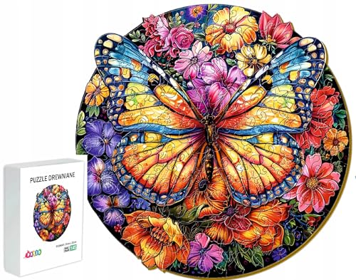 PASJO - Holzpuzzle Erwachsene mit Schmetterlingsmotiv, 145 Teile, 22x22 cm - Geschenkidee für Kinder - Holz Puzzle Schmetterling - Einzigartige Tierförmige Holz-Puzzle - Creative Jigsaw PASJO - Holzpuzzle Erwachsene mit Schmetterlingsmotiv, 145 Teile, 22x22 cm - Geschenkidee für Kinder - Holz Puzzle Schmetterling - Einzigartige Tierförmige Holz-Puzzle - Creative Jigsaw von PASJO