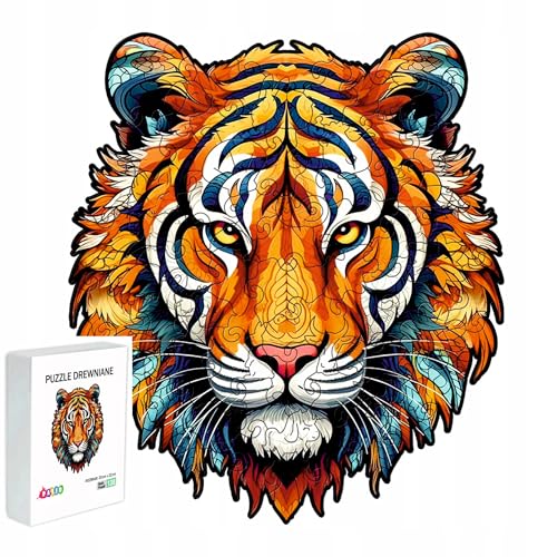 PASJO - Holzpuzzle Erwachsene mit Tigermotiv 138 Teile 22X20 cm - Geschenkidee für Kinder - Holz Puzzle Tiger - Einzigartige Tierförmige Holz-Puzzle - Creative Jigsaw aus Holz für Erwachsene PASJO - Holzpuzzle Erwachsene mit Tigermotiv 138 Teile 22X20 cm - Geschenkidee für Kinder - Holz Puzzle Tiger - Einzigartige Tierförmige Holz-Puzzle - Creative Jigsaw aus Holz für Erwachsene von PASJO