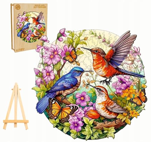 PASJO - Holzpuzzle Erwachsene mit Vögelmotiv 290 Teile 34x33,1 cm - Geschenkidee für Kinder - Holz Puzzle Vögel - Einzigartige Tierförmige Holz-Puzzle - Creative Jigsaw aus Holz für Erwachsene PASJO - Holzpuzzle Erwachsene mit Vögelmotiv 290 Teile 34x33,1 cm - Geschenkidee für Kinder - Holz Puzzle Vögel - Einzigartige Tierförmige Holz-Puzzle - Creative Jigsaw aus Holz für Erwachsene von PASJO