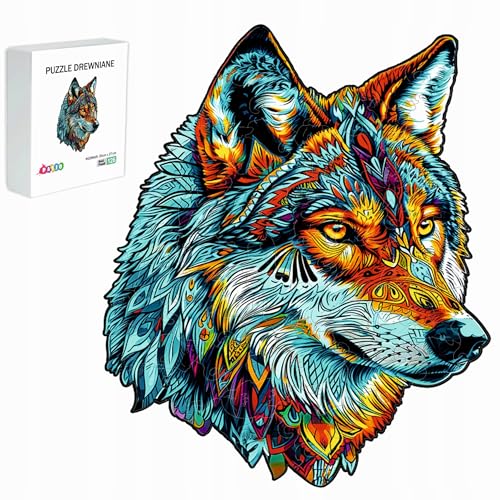 PASJO - Holzpuzzle Erwachsene mit Wolfmotiv 126 Teile 27x20 cm - Geschenkidee für Kinder - Holz Puzzle Wolf - Einzigartige Tierförmige Holz-Puzzle - Creative Jigsaw aus Holz für Erwachsene PASJO - Holzpuzzle Erwachsene mit Wolfmotiv 126 Teile 27x20 cm - Geschenkidee für Kinder - Holz Puzzle Wolf - Einzigartige Tierförmige Holz-Puzzle - Creative Jigsaw aus Holz für Erwachsene von PASJO