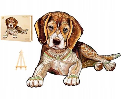 PASJO Holzpuzzle Erwachsene mit Hundemotiv 263 Teile 34x42 cm Geschenkidee für Kinder Einzigartige Tierförmige Holz-Puzzle Creative Jigsaw aus Holz für Erwachsene von PASJO
