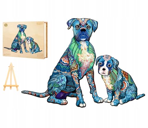 PASJO Holzpuzzle mit Hundemotiv 280 Teile 37x51,1 cm Geschenkidee für Kinder Puzzle Hund Tierförmige Holz-Puzzle Creative Jigsaw aus Holz für Erwachsene von PASJO